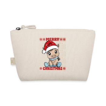 Horse Christmas Cute Cute Christmas - Organic Pouch - nature - Front