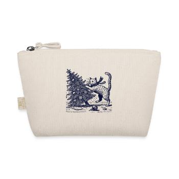 Drôle de chat Noël rétro vintage - Trousse biologique - nature - Devant
