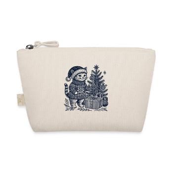 Drôle de chat Noël rétro vintage - Trousse biologique - nature - Devant