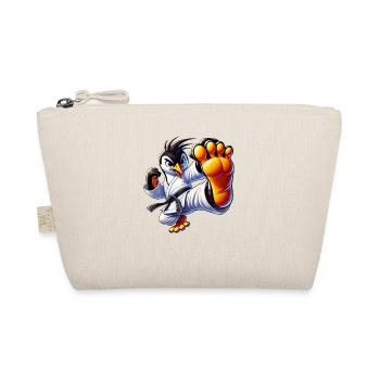 Cute Penguin Karate Kick Cartoon Martial Arts - Organic Pouch - nature - Front