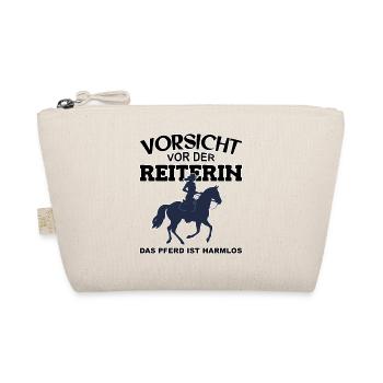 Vorsicht vor der Reiterin, das Pferd ist harmlos - Bio-Täschchen - Natur - Vorne