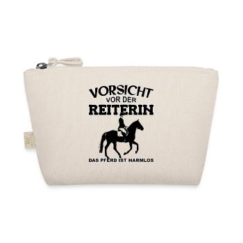 Vorsicht vor der Reiterin, das Pferd ist harmlos - Bio-Täschchen - Natur - Vorne