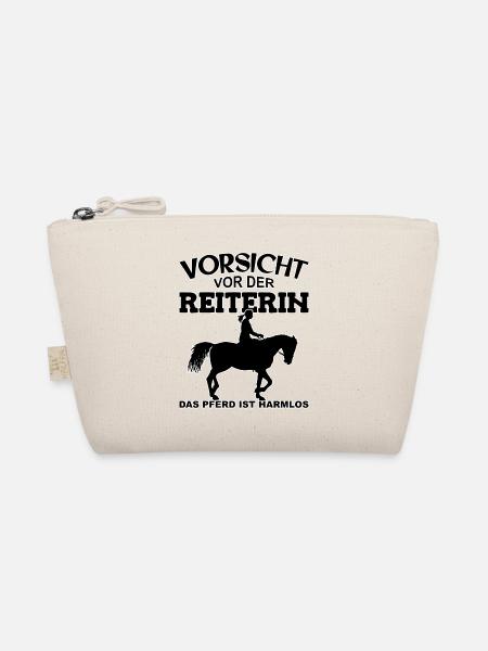 Vorsicht vor der Reiterin, das Pferd ist harmlos - Bio-Täschchen - Natur