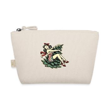 Weihnachten Retro Vintage Stil Pin-Up - Bio-Täschchen - Natur - Vorne