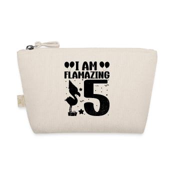 Je suis Flamazing 5 ans Flamingo Fête d’anniversaire - Trousse biologique - nature - Devant