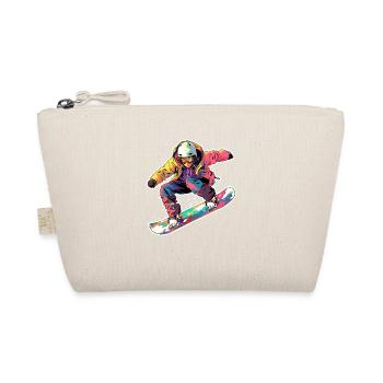 Snowboarder Cartoon Look - Bio-Täschchen - Natur - Vorne
