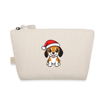Beagle Hund Weihnachten - Bio-Täschchen - Natur - Vorne