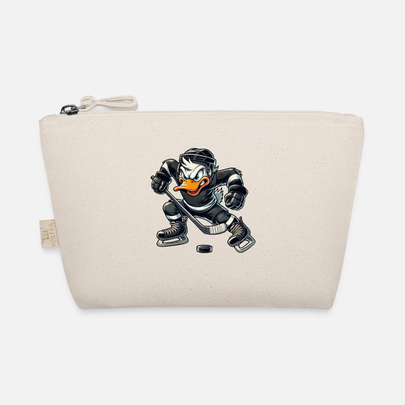 Coole Cartoon Ente Eishockey Spieler Eisfeld Bio-Täschchen
