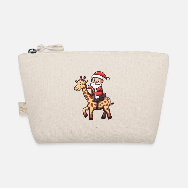 Giraffe Weihnachtsmann Cartoon Bio-Täschchen
