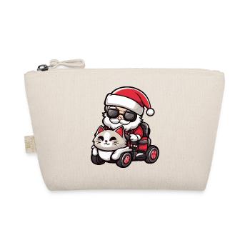 Cat Santa Claus Cartoon - Organic Pouch - nature - Front
