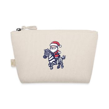 Zebra Santa Claus Cartoon - Organic Pouch - nature - Front