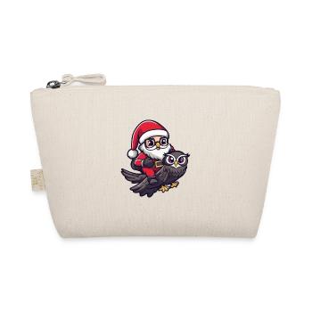 Owl Santa Claus Cartoon - Organic Pouch - nature - Front