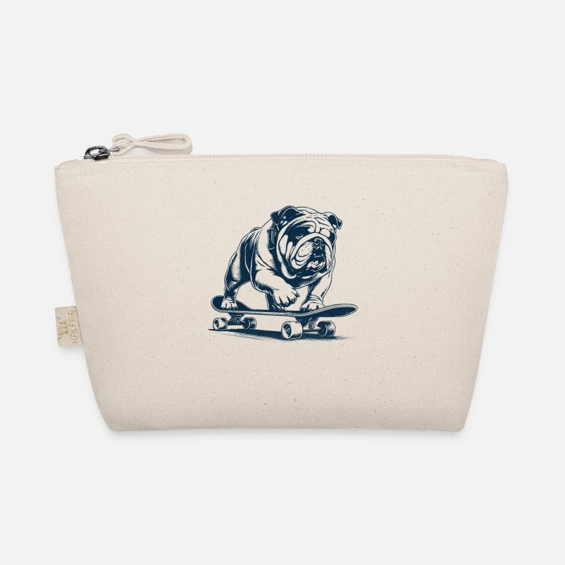 skating bulldog - Bio-Täschchen - Natur