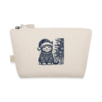 Drôle de chat Noël style vintage rétro - Trousse biologique - nature - Devant
