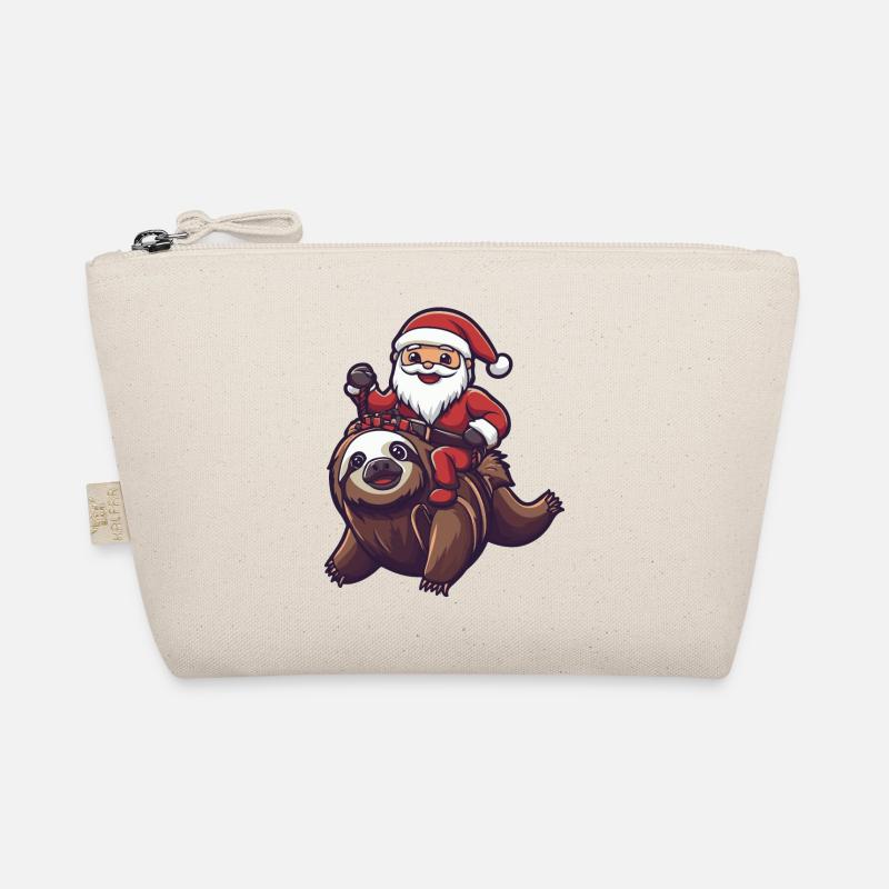 Sloth Santa Claus Cartoon Organic Pouch