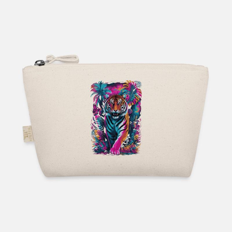 Psychedelic Tiger in Vibrant Jungle Design Organic Pouch