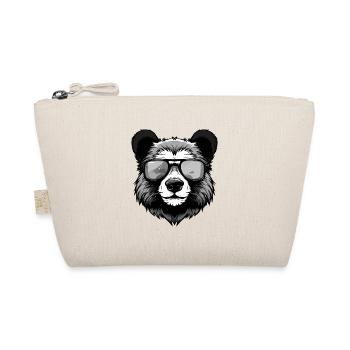 Panda Hipster Cool Party - Organic Pouch - nature - Front