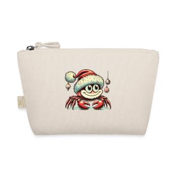 Weihnachtliche Krabbe Mit Mütze - Bio-Täschchen - Natur - Vorne