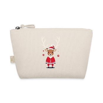 Fröhliches Rentier Weihnachten Outfit - Bio-Täschchen - Natur - Vorne