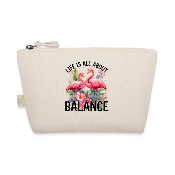 Life Is All About Balance - Cute Flamingo - Bio-Täschchen - Natur - Vorne