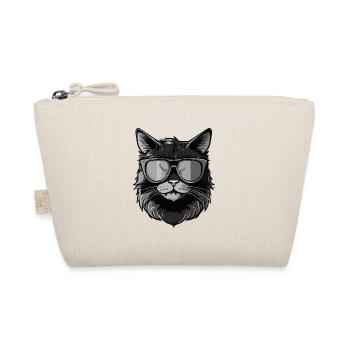 Cat Hipster Cool Party - Organic Pouch - nature - Front