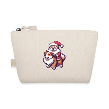 Border Collie Dog Santa Claus Cartoon - Organic Pouch - nature - Front