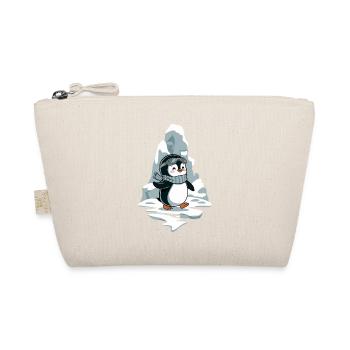 Pingouin joyeux avec écharpe et lunettes devant - Trousse biologique - nature - Devant