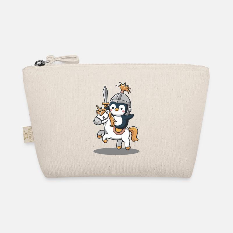 Ritter Pinguin Reitet Einhorn Bio-Täschchen