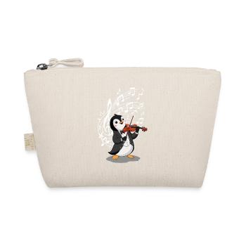 Musikalischer Pinguin Mit Geige - Bio-Täschchen - Natur - Vorne