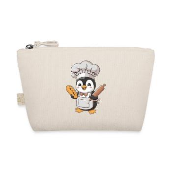 Mignon pingouin boulanger avec du pain et un rouleau à pâtisserie - Trousse biologique - nature - Devant
