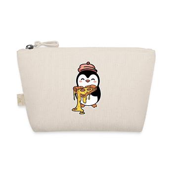Penguin with pizza illustration design - Organic Pouch - nature - Front