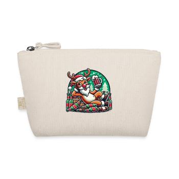 Funny reindeer with beer for Christmas - Organic Pouch - nature - Front