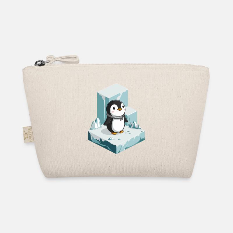 Niedlicher Pinguin Auf Eisberg Illustration Bio-Täschchen