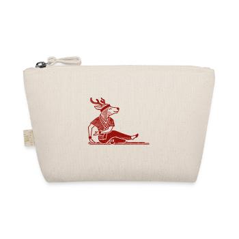 Yoga Rentier Lustig Weihnachten Design - Bio-Täschchen - Natur - Vorne