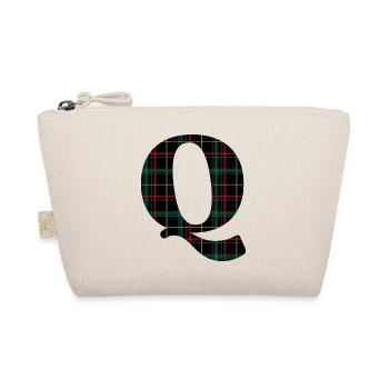 Schottisches Schottenkaro mit Monogramm q - Bio-Täschchen - Natur - Vorne