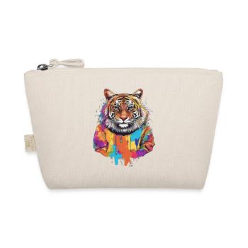 Vibrant Tiger Hoodie Design - Organic Pouch - nature - Front