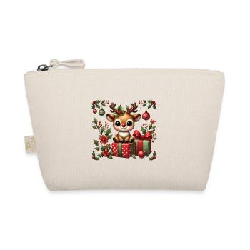 Cute reindeer with Christmas gifts - Organic Pouch - nature - Front