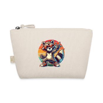 Waschbär Rockmusik Retro Musiker Cool Musik Lustig - Bio-Täschchen - Natur - Vorne