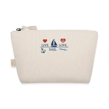 Live Love Sail – Maritime Sail Motif - Organic Pouch - nature - Front