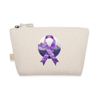 Lavender Cancer Awareness Bow Mountains Gift - Organic Pouch - nature - Front