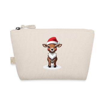 Christmas reindeer with cap - Organic Pouch - nature - Front