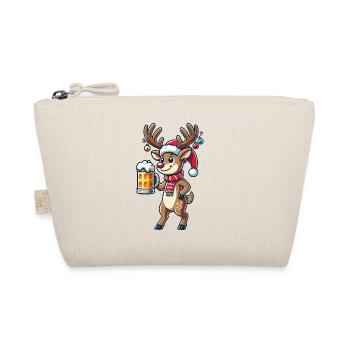 Funny Christmas Reindeer for Beer Lovers - Organic Pouch - nature - Front