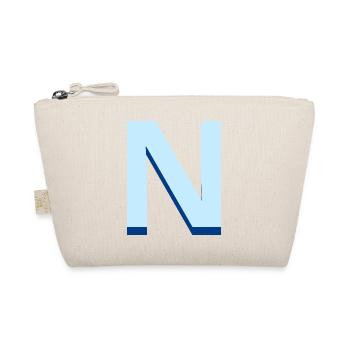 Pop und moderner blauer Buchstabe n - Bio-Täschchen - Natur - Vorne