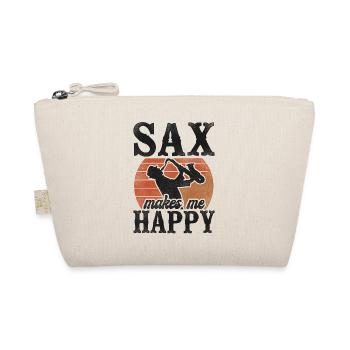 Saxophone Pun Sax Makes Me Smile - Organic Pouch - nature - Front