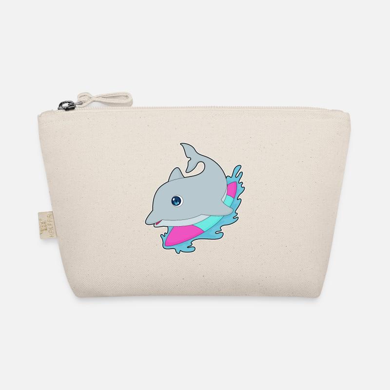 Dolphin Surfer Surfboard Organic Pouch