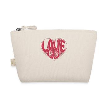 Retro Groovy Love Herz Liebe Valentinstag Geschenk - Bio-Täschchen - Natur - Vorne