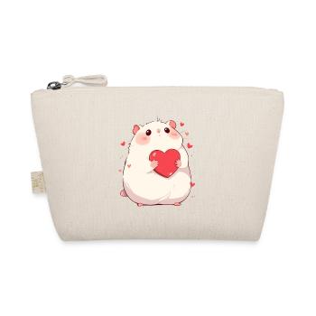 Herz Hamster Liebe Valentinstag Geschenk - Bio-Täschchen - Natur - Vorne
