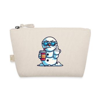 Cool snowman with statement - Organic Pouch - nature - Front