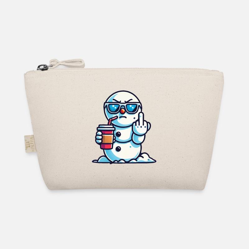 Cool snowman with statement Organic Pouch