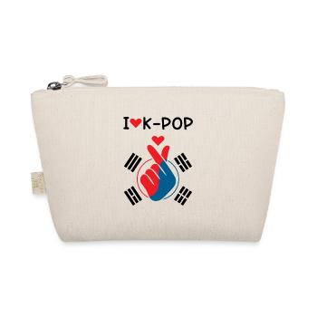 Ich Liebe K-Pop Fingerherz Flagge - Bio-Täschchen - Natur - Vorne